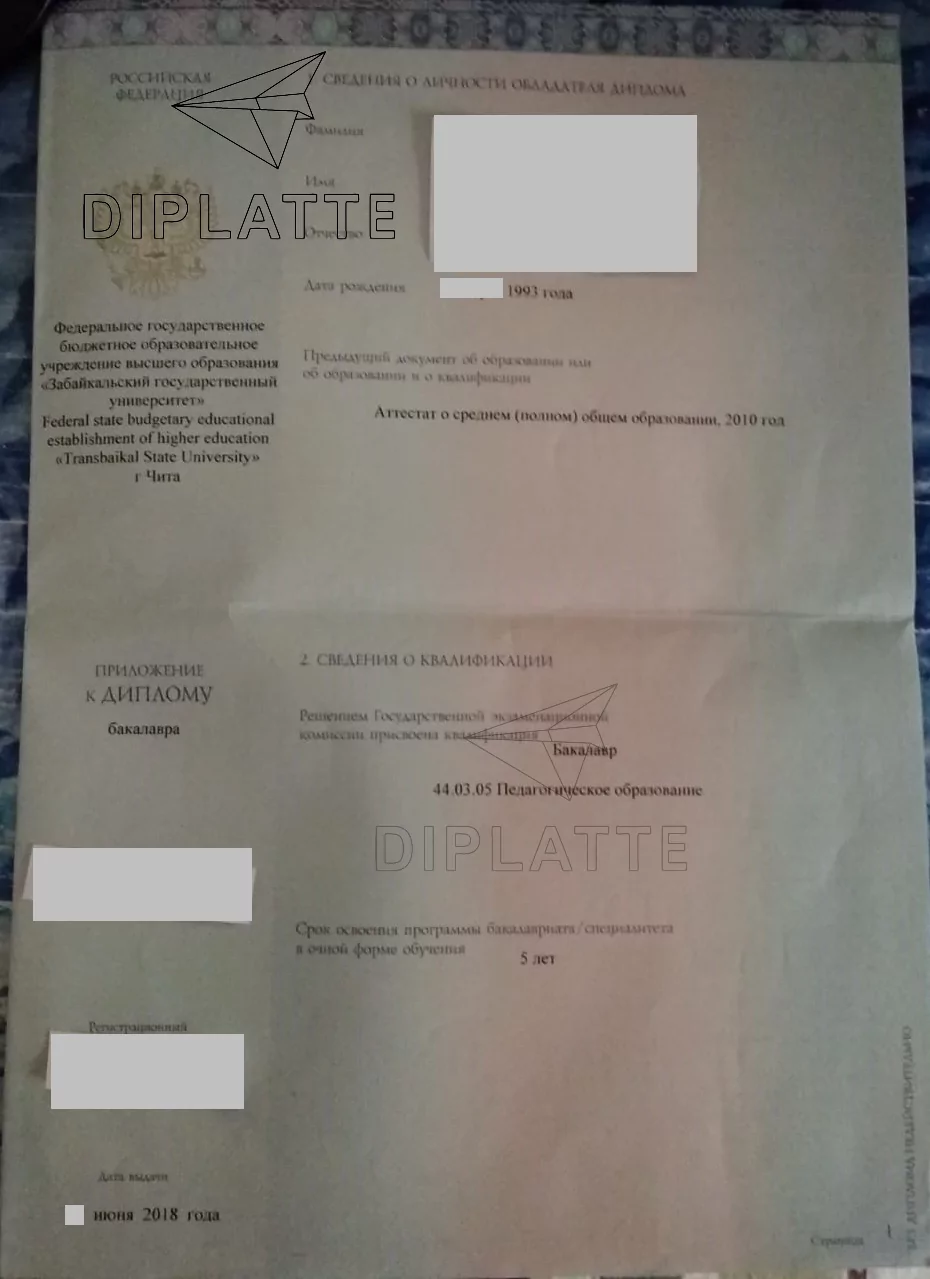 Приложение к диплому ЗабГУ 2018
